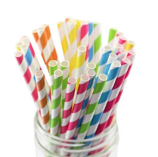 
Custom colorful Disposable Biodegradable paper straws paper drinking straw 