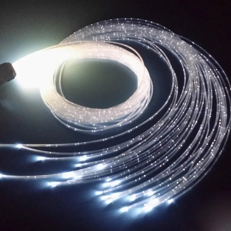 Fibre optic side glowing flexible sparkling lightning 3 x 0.75mm in UV pvc tube 