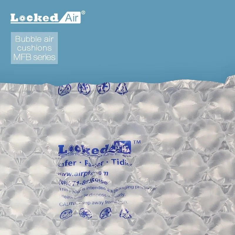 Заблокированный воздушный Сертифицированный переработанный материал пластиковый упаковочный воздушная подушка пузырьковая