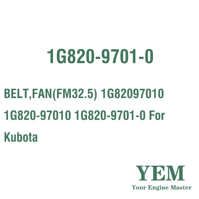 BELT FAN(FM32.5) 1G82097010 1G820-97010 1G820-9701-0 for Kubota