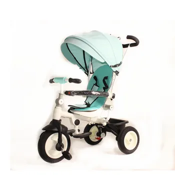 smart best trike for a 1 year old baby/4 in 1 foldable baby tricycle with handle /Rubber wheels Green baby trikes for sale