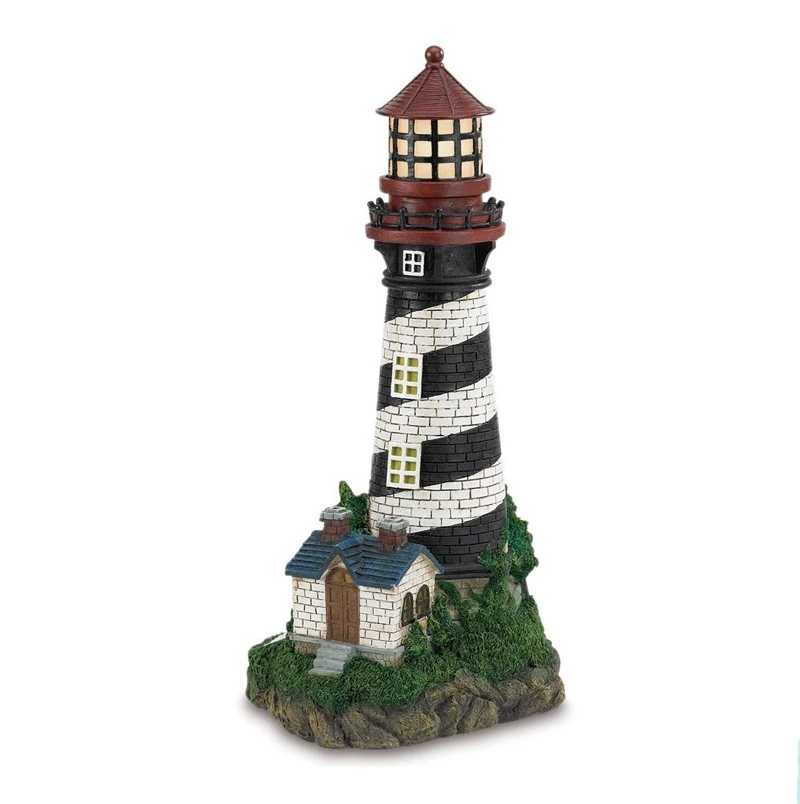 solar powered lighthouse for garden