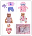 Free Shipping 4set Backpack Doll Clothes coat Wear fit 43cm Baby Born zapf Children best Birthday