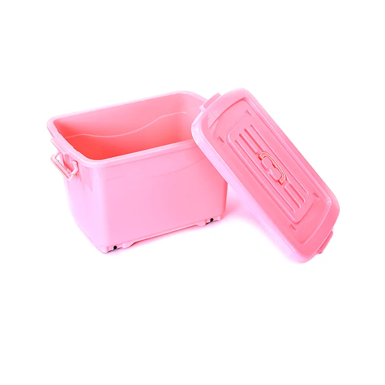 Plastic Storage Boxes Containers With Wheel Clip Locking Lid Stackable Home Of 