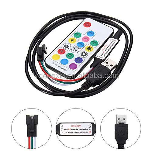DC 5V USB RGB led controller 3key 24Key/44key IR, 17key RF Remoter For LED strip