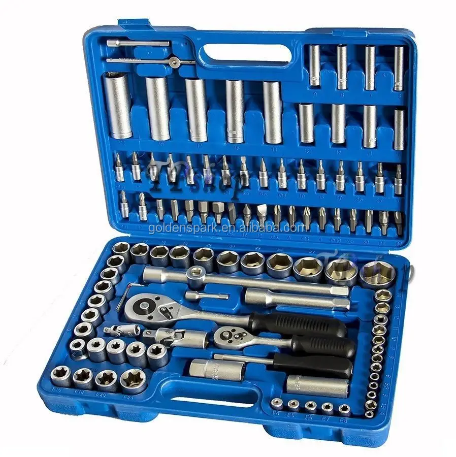 Spanners Ratchet Compass Kit 108 PCS Key Compasses in Briefcase Socket ...