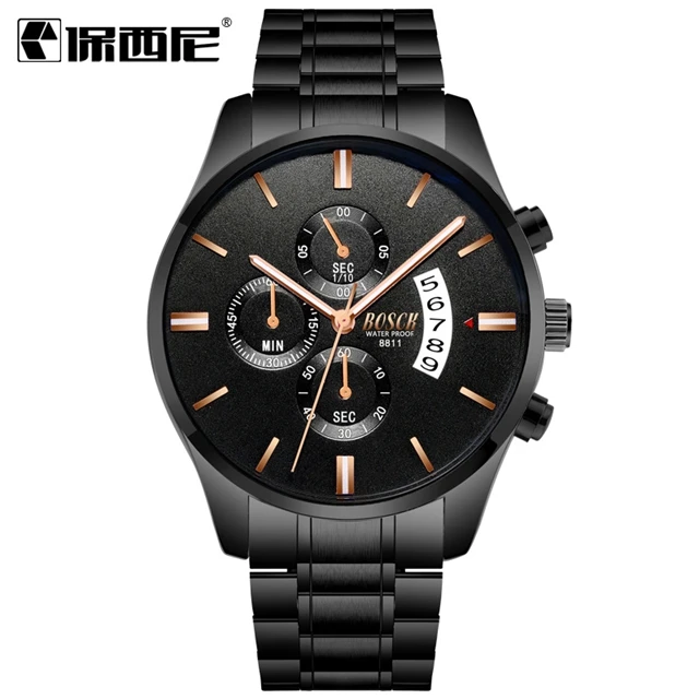 Fashion Bosck Water Resistant Mens Quartz Wrist Watch with Good Price