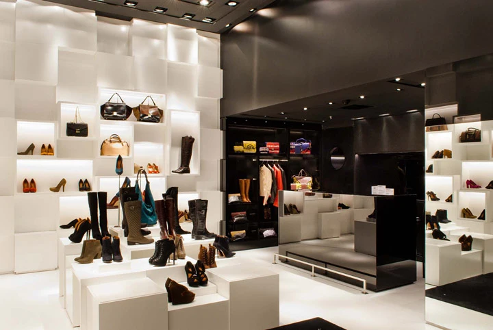  Tienda de ropa comercial Estante de exhibición de zapatero,  estante de exhibición de zapatos de boutique moderno y creativo estante de  exhibición de zapatos de boutique, estante de metal para zapatillas