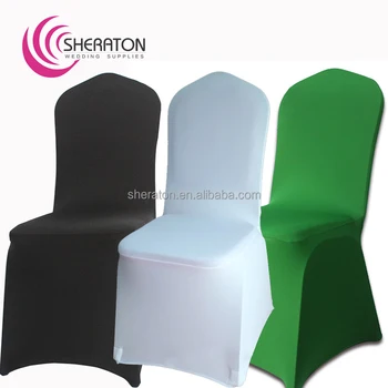 factory price green lycra chair covers for weddings / stretch universal spandex chair cover for party decoration