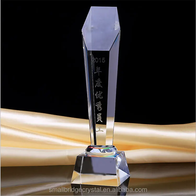 Cheap custommer design blank crystal trophy award