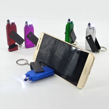 New Product Multi-function Cell Phone Stand Holder + 6 in 1 usb charger data cable + Keychain for mobile phones