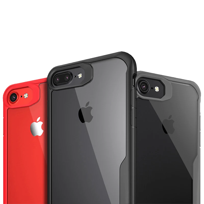 Clear Phone Back Cover for iPhone 6 6S 7 8 Plus Case Ultrathin Shockproof Hybrid TPU PC Wholesale