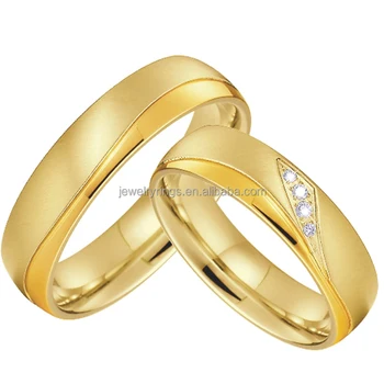 Custom Wedding Rings cz gemstone Alliance Jewelry Set rings gold 18k Wedding Couple Stainless Steel Rings