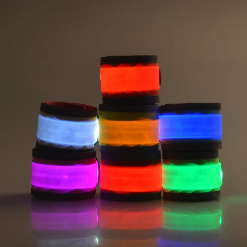 
 Новое поступление, нейлоновый спортивный безопасный браслет для бега со светоотражающим логотипом, светящийся браслет со светодиодной подсветкой и USB-зарядкой на выбор  <span style=