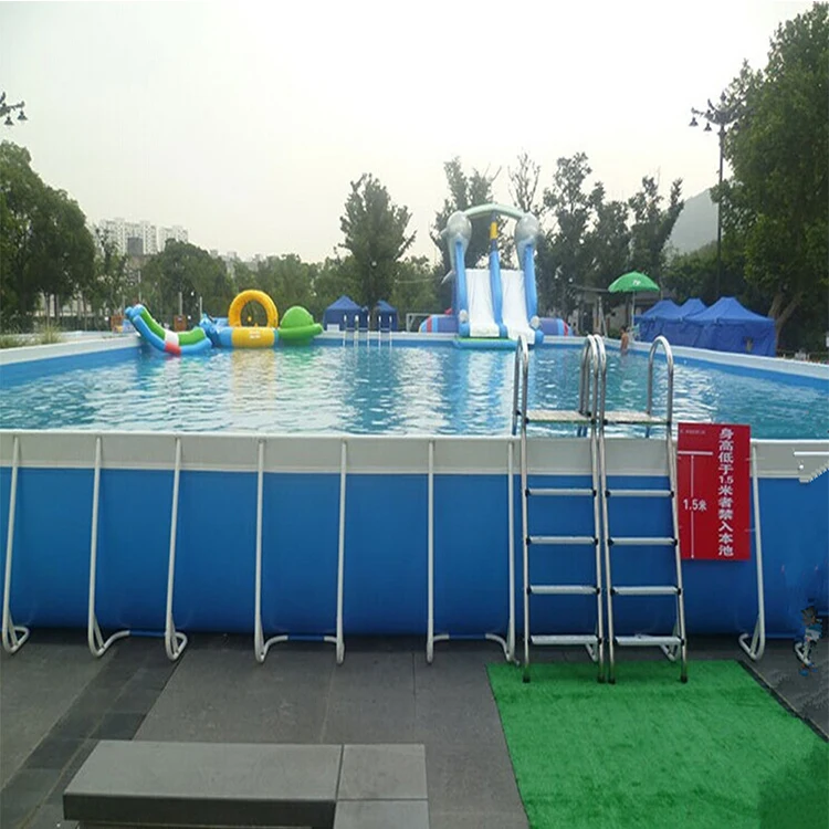 Round Steel Frame Swimming Pool Rectangular Metal Steel Frame Summer Fun for Sale