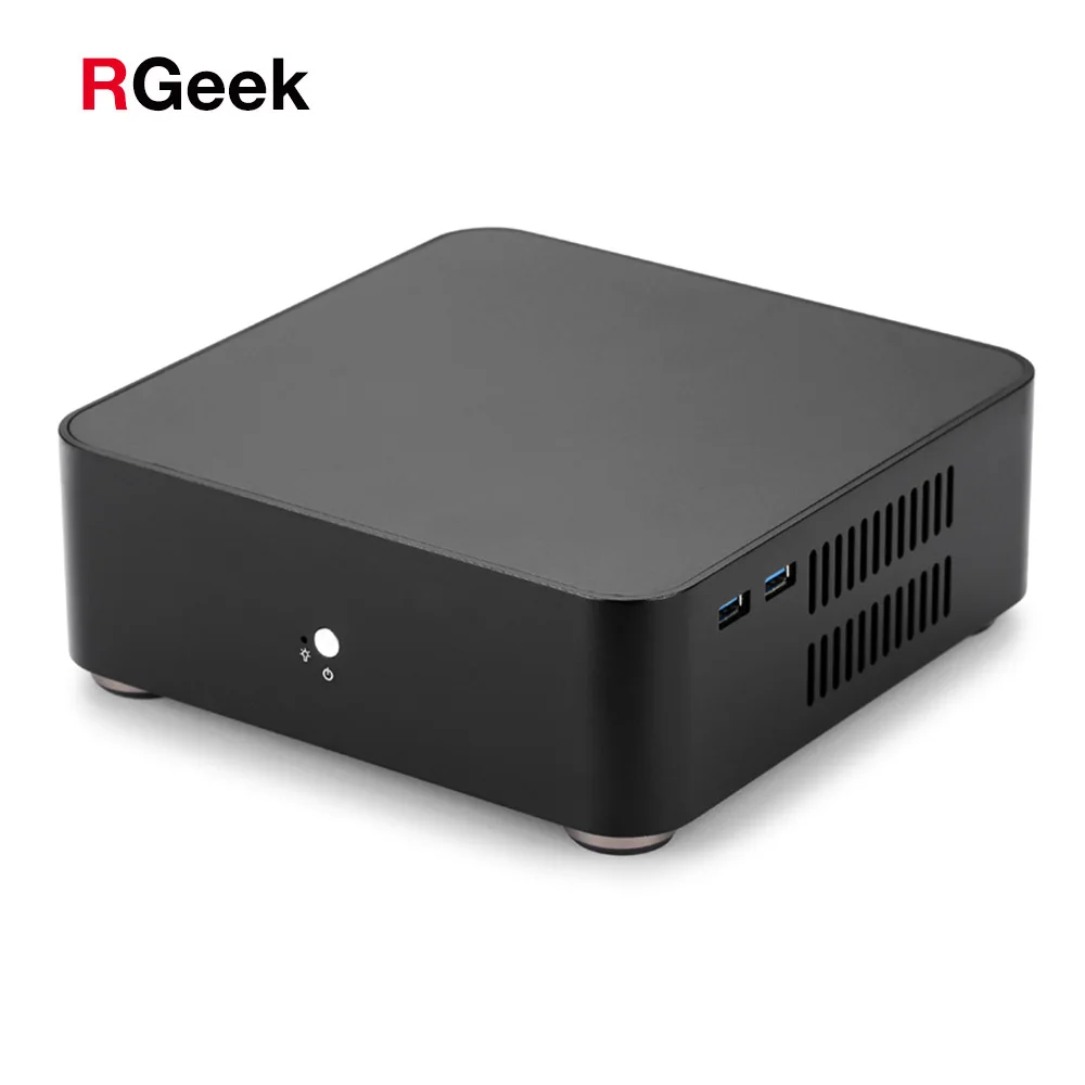Корпус для ПК RGeek L65, алюминиевый корпус, корпус для компьютера без вентилятора, корпус для ПК с USB 3,0 HTPC Mini ITX