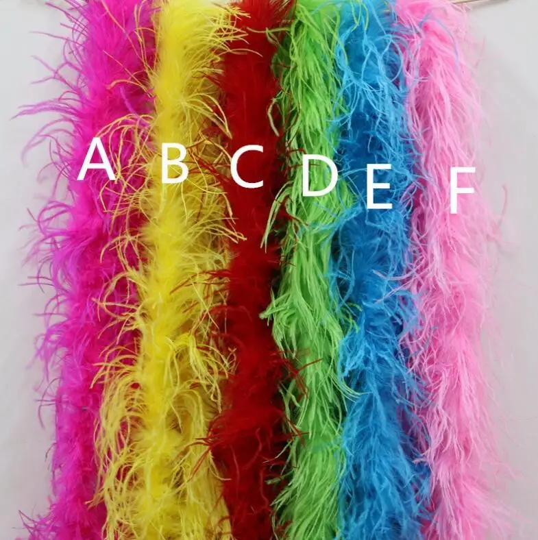 2M blue ostrich feather strip boa Costumes Trim Craft Trim for Party Costume