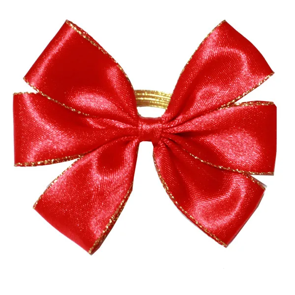 Pre Tied Magnificent Satin Ribbon Bow With Elastic Loop For Wine