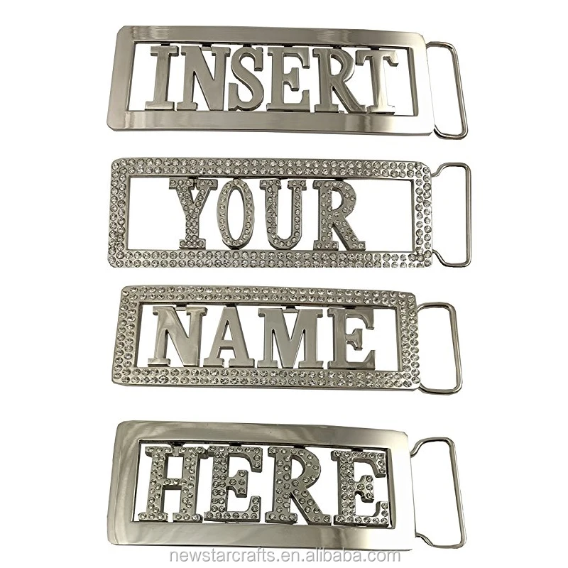 Personalized Chrome Custom Name plate Belt Buckle