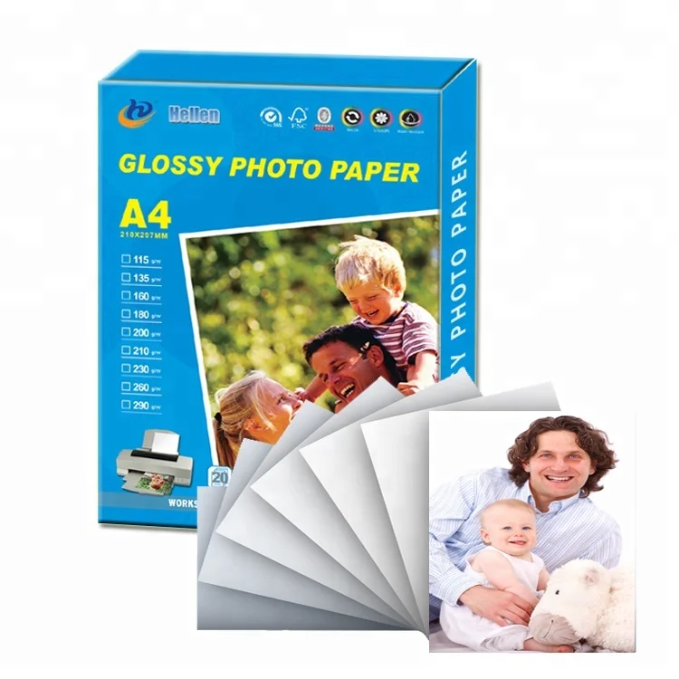 115g 135g 160g 180g 200g 230g A4 size quality inkjet high glossy photo paper A4 for inkjet printers printing photos or brouchers