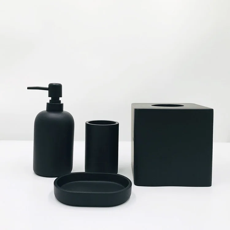 Herstal Designer 3 Piece Bathroom Set In Black 