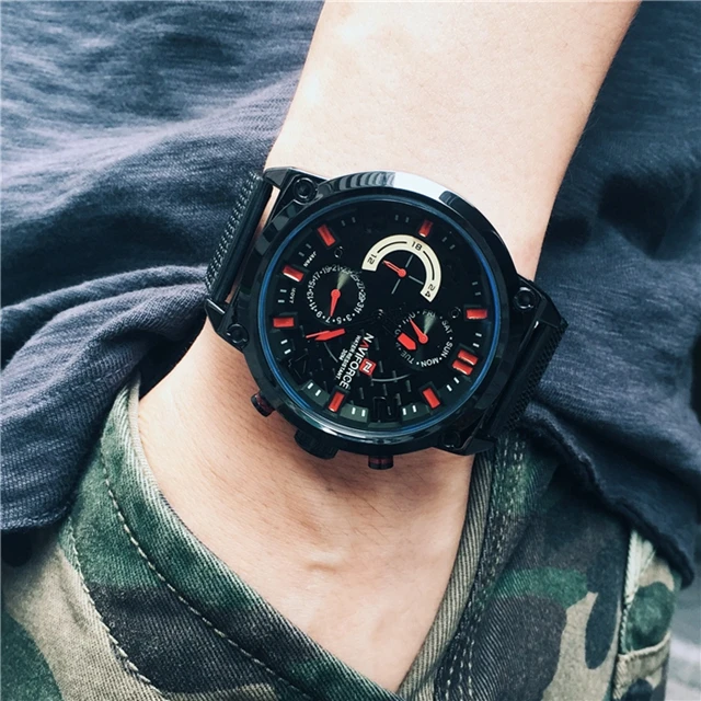 NAVIFORCE 9068 di lusso al quarzo da uomo orologi in acciaio inox