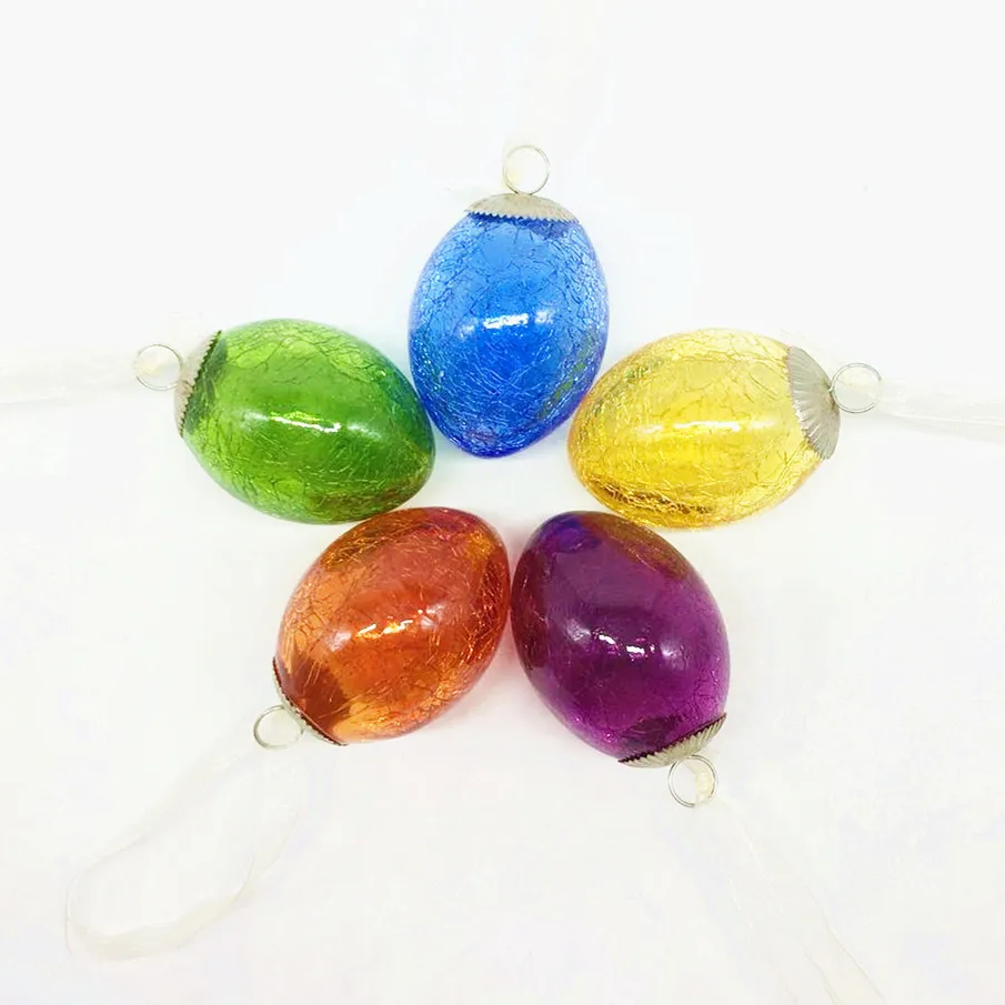 color transparent glass egg,glass easter egg for hanging