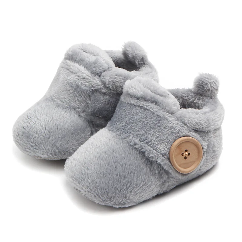 Soft sole warm coral fleece baby winter shoes