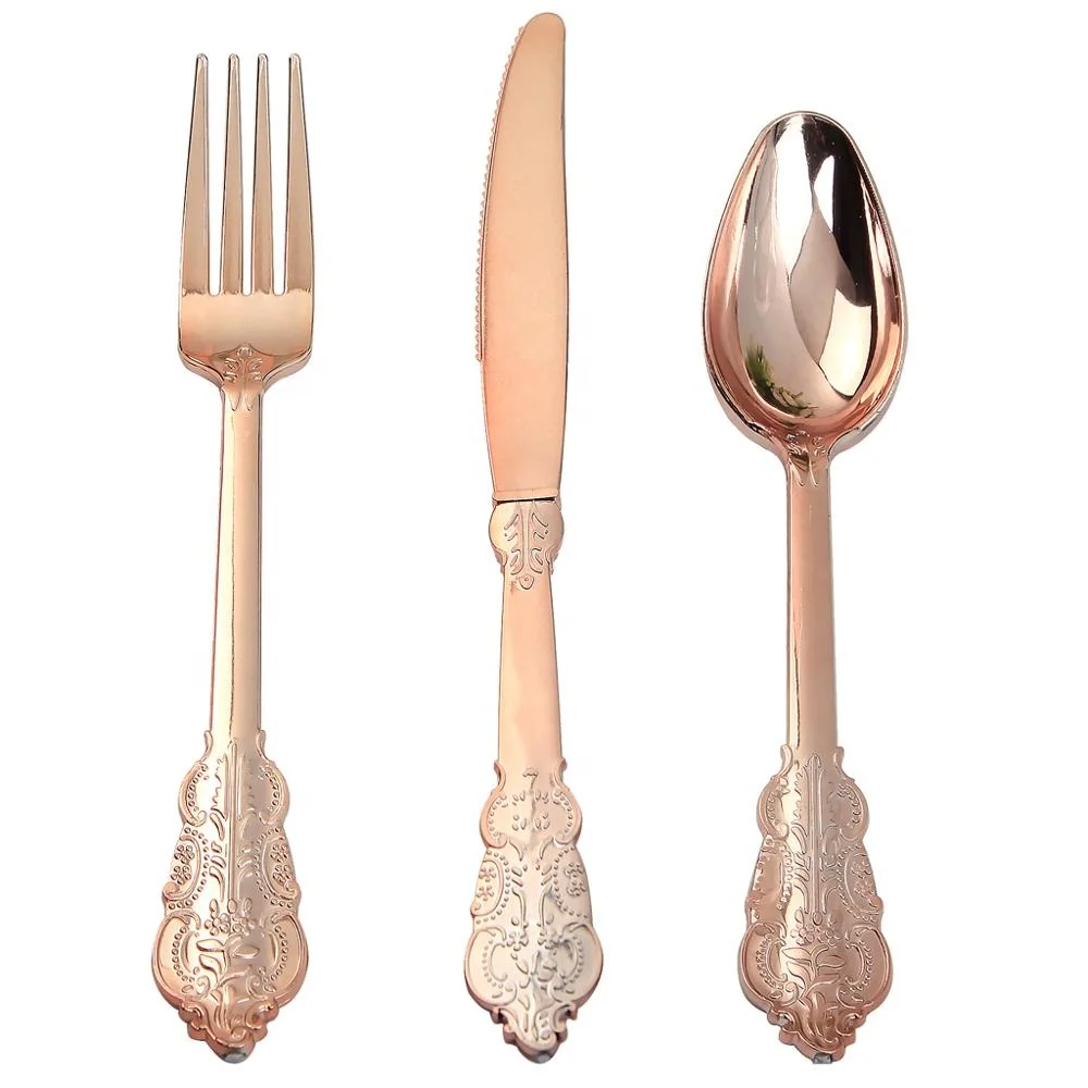 piloot steenkool hemel High Quality Royal Rose Gold Plastic Cutlery - Buy Wholesale Rose Gold  Plastic Tableware,Disposable Rose Gold Plastic Cutlery Set For  Wedding,Modern Silver Plastic Assorted Cutlery Product on Alibaba.com