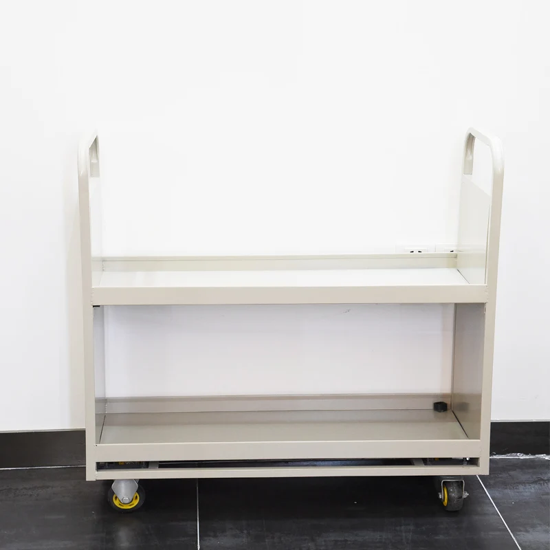 Hand Push Mobile Library Metal Book Trolley Book Cart
