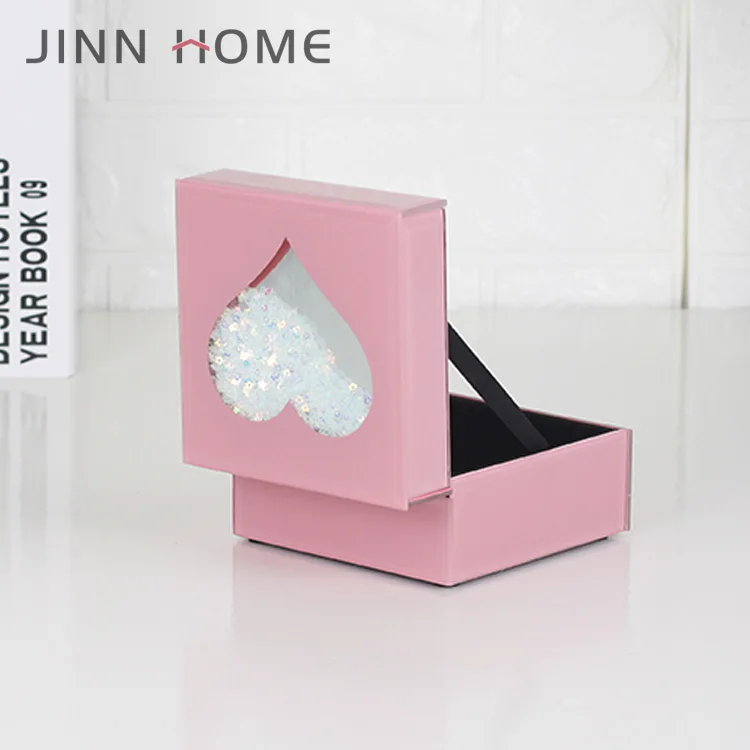 pink glass jewellery box