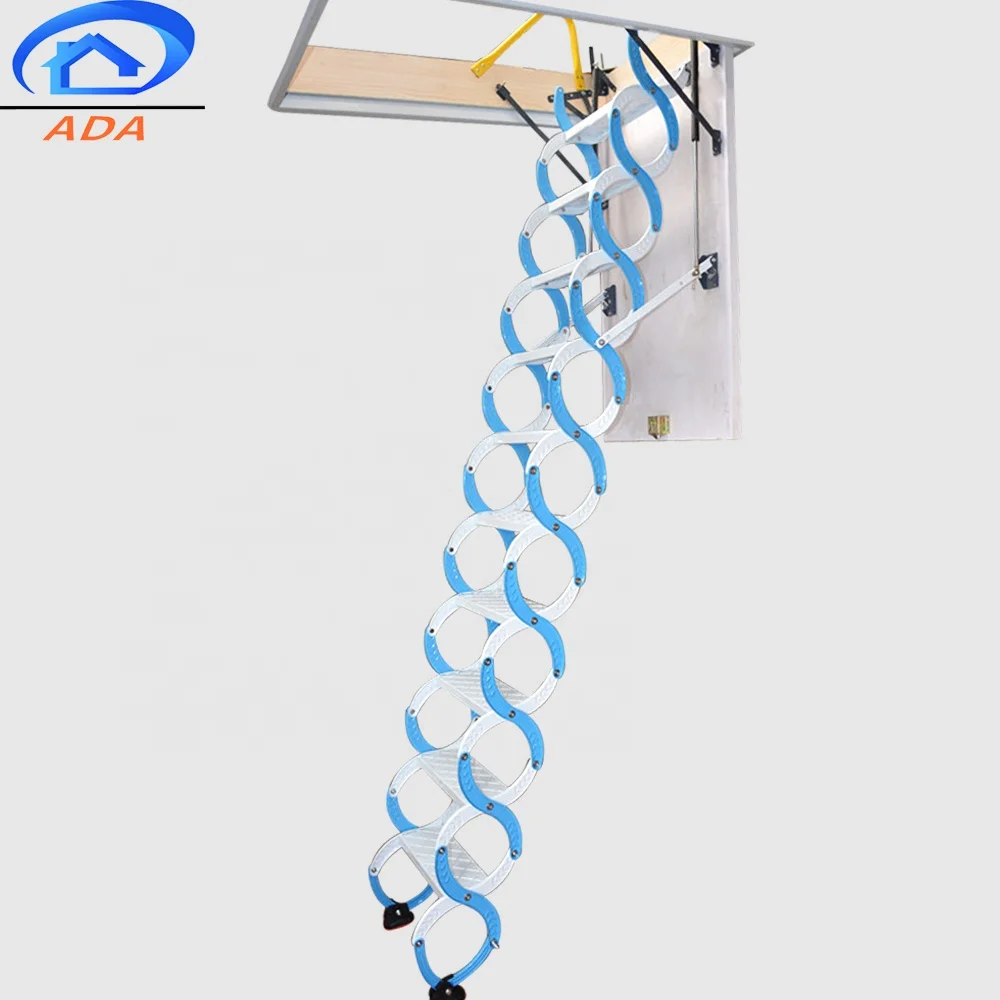 Sliding Attic Stairs System Loft Trap Door and Folding Step Ladder