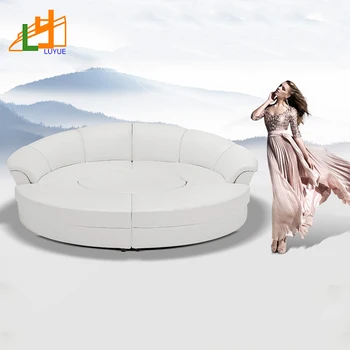 Modern Fashion Style Sectional Leather Round Couch Bed Best Quality Living Room Furniture Sofa Set Designs