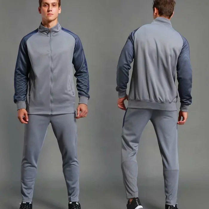 Plain Soccer Training Tracksuit Embroidery Designs Pants Jackets Men