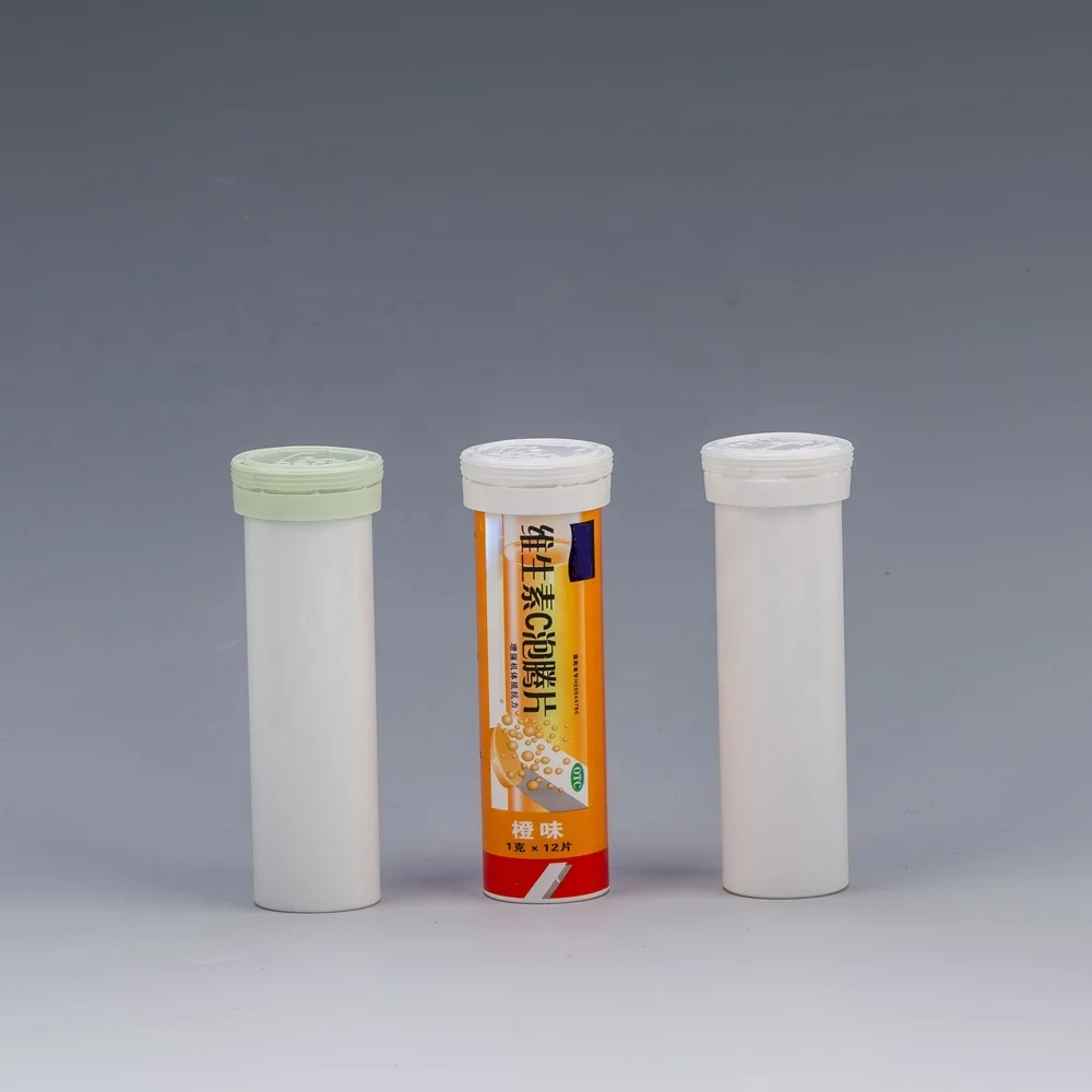Free Sample Plastic Packaging Container Vitamin C Effervescent Multivitamin Tablet Tubes Bottle with Desiccant Cap