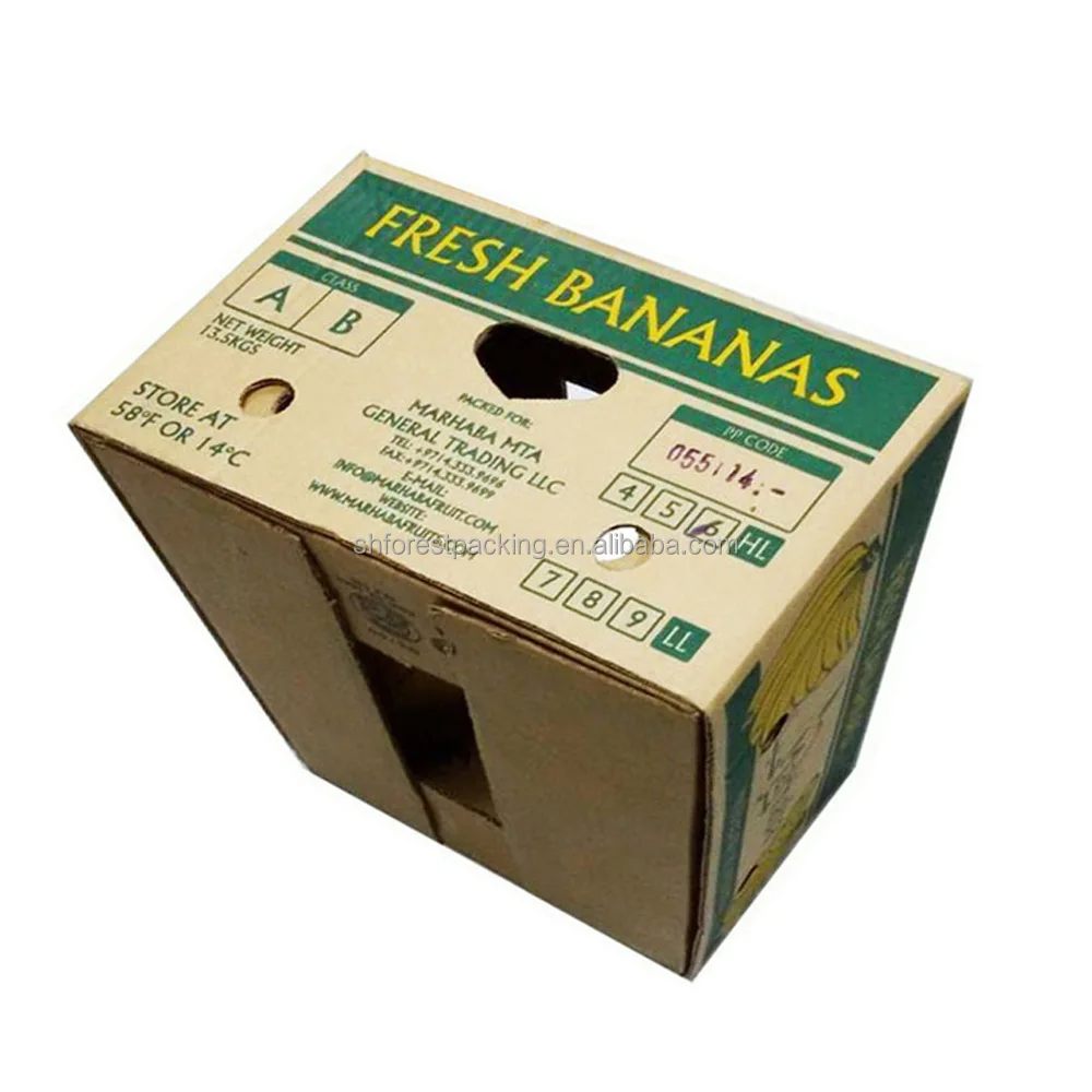 
Пользовательские корзины 5-слойная гофрированная Фрукты Банан упаковочная коробка 