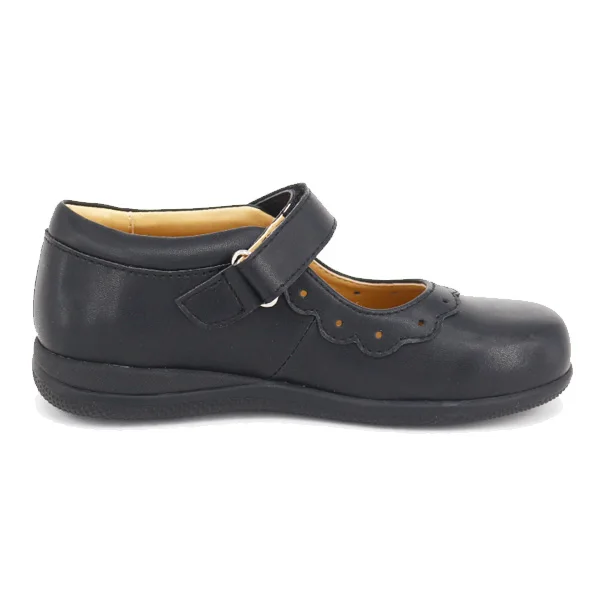 Guangzhou Manufacturer Primary Children Leather Girls School Shoes with Rubber Sole