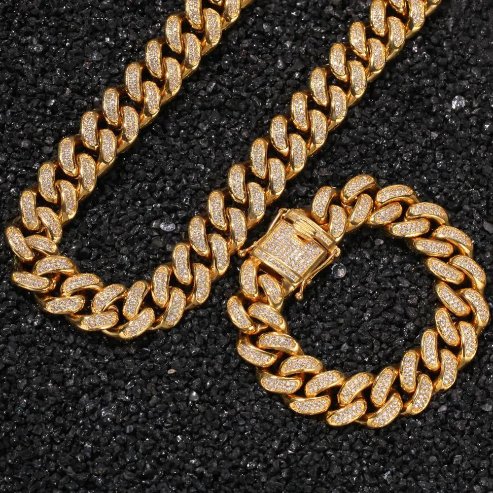 Stainless Steel CZ Cuban Link Chain Durable Stylish