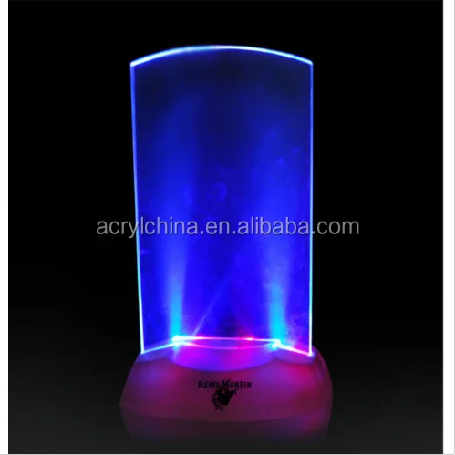 Acrylic Flashing Led Light Table Menu Restaurant Card Display Holder Stand