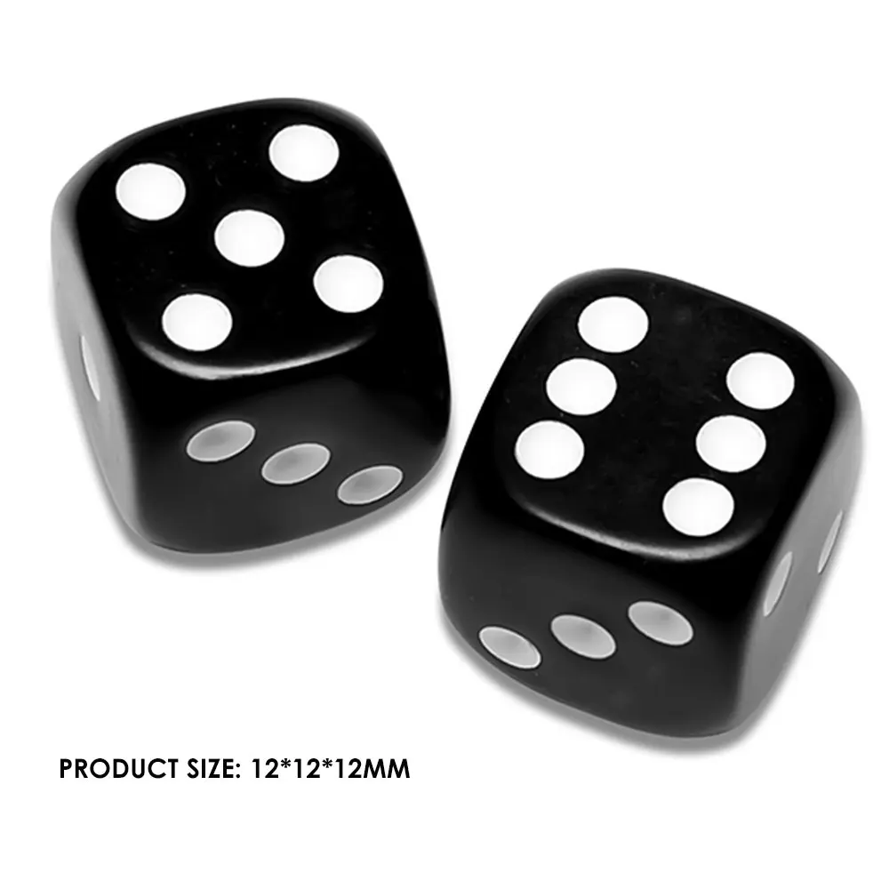 10 Pack Gaming Dice Six Sided Sterben schwarz mit weißen Pips Square Edged 