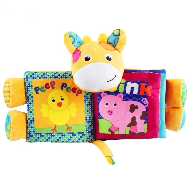 Новый дизайн Мультяшные животные олень плюшевые игрушки для новорожденных дошкольное образование тканевая книга развития