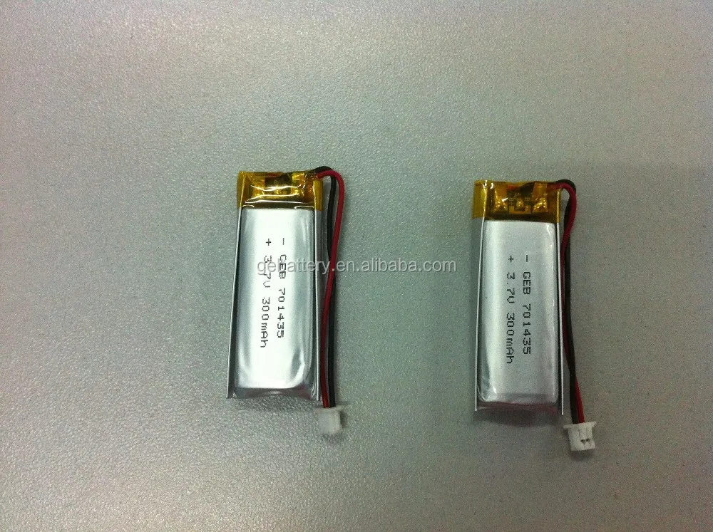 701435 3.7v 300mah li-polymer rechargeable battery