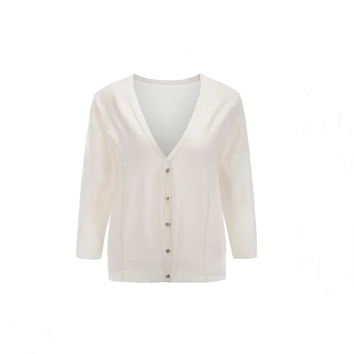 white cotton sweater cardigan