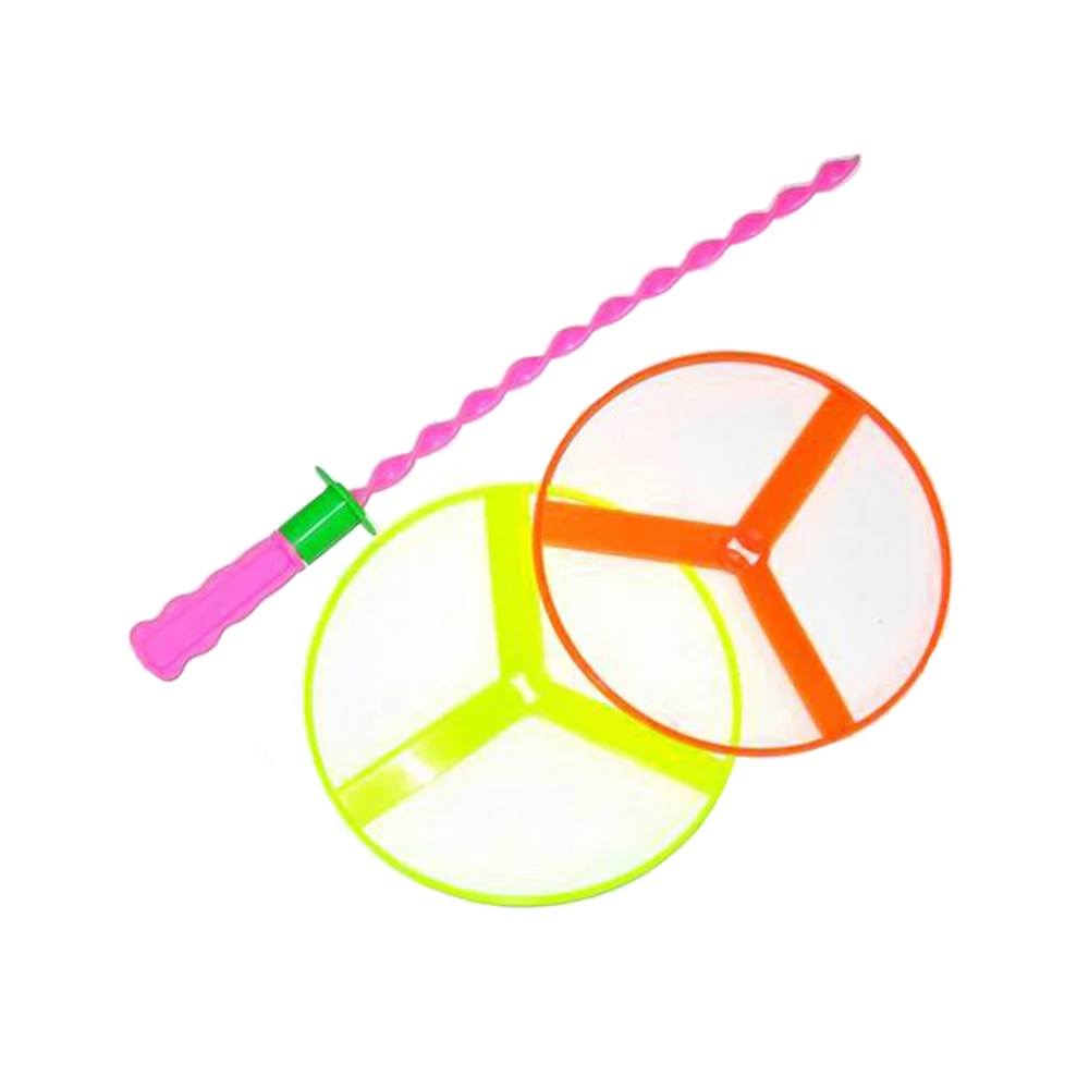 5 PCS Dragonfly Toy Plastic Twisty Flying Saucers Spinning Shooter Flying Disc Toys for Children Random Color 