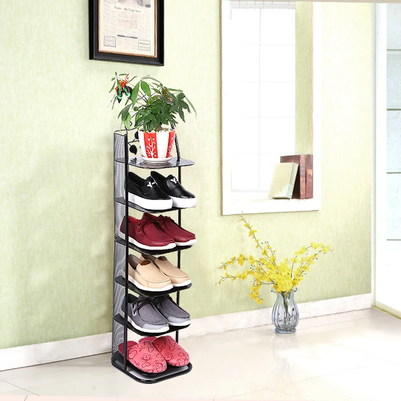 Junju Made of 6 Layer Shoes Shelf Commercial Stand Shoe Rack with Mesh Wire
