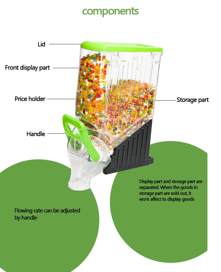 Ecobox Foods Wholesale Store Dry Fruit Bin Bulk Food Nuts Candy Cereal