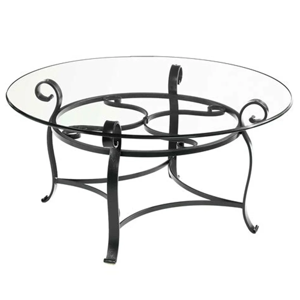 Wrought Iron and Glass Coffee Table