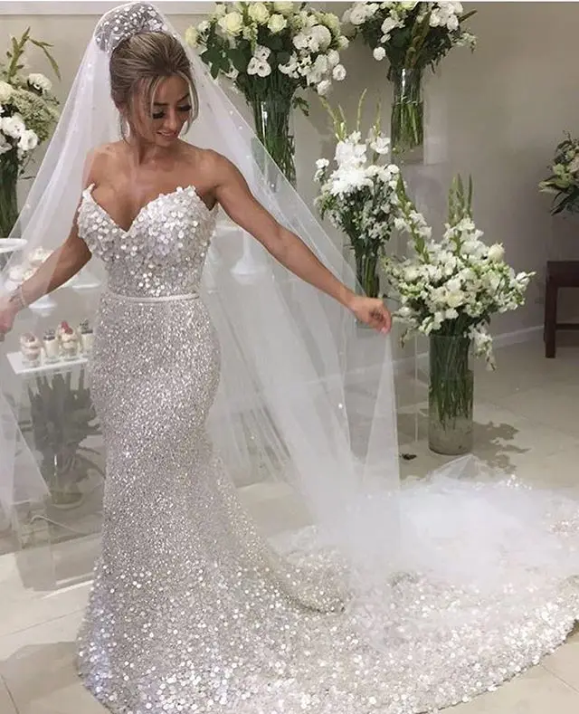 chinese dress ladies Tulle Mermaid Sweetheart Lace Appliques Wedding Dresses, Bridal Gown, MW744