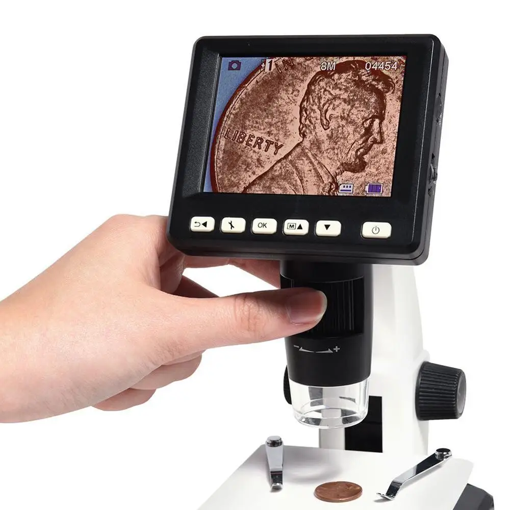 UM038 Digital Microscope With Screen 500X Zoom Electronic Microscope With LED Light Mobile Phone Repair Tool Animals
