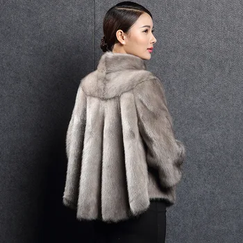 YQ04 Real Lady Fashion Warm mink Fur Coat with good price